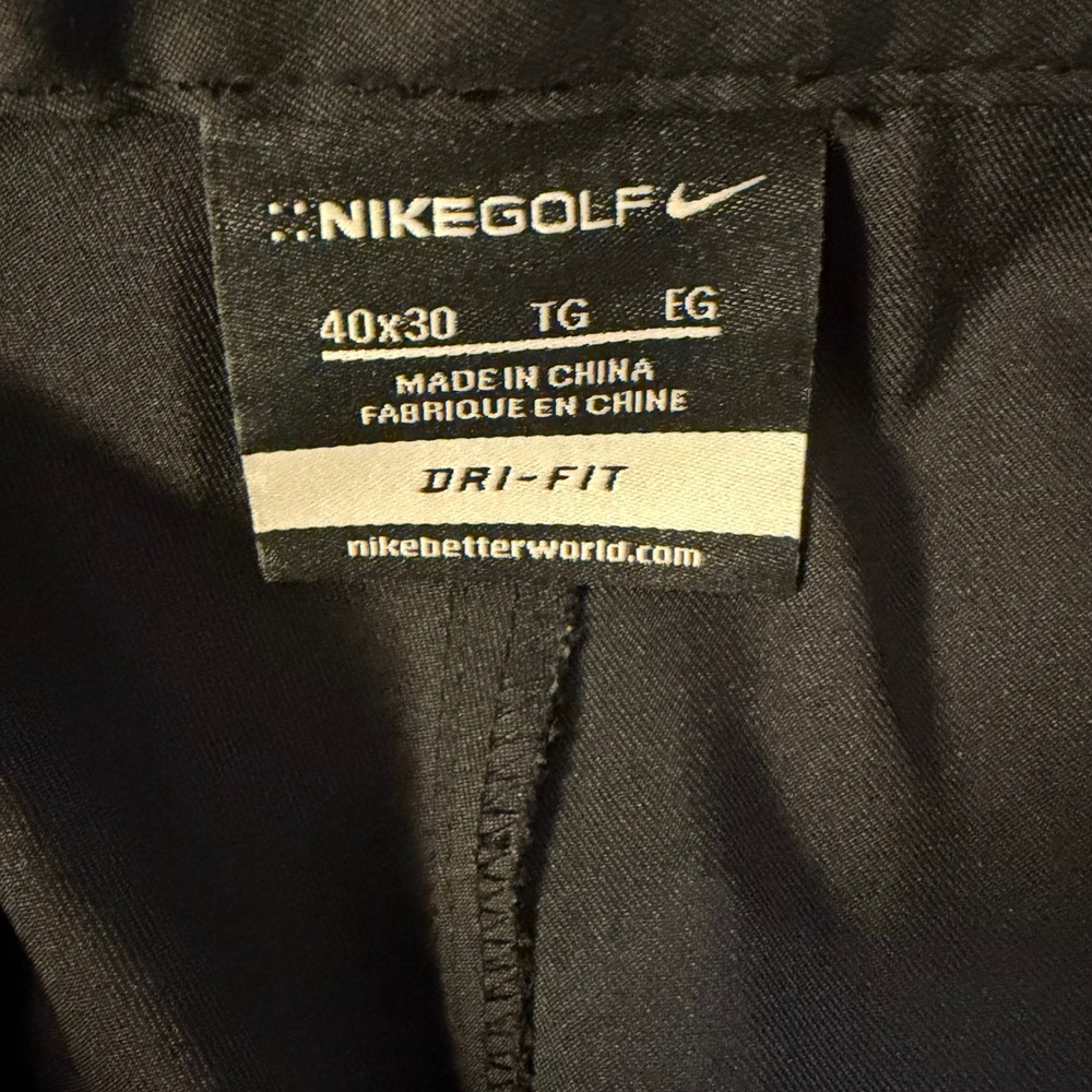 Nike Golf Dri-FIT Mens Black Flat Front Performance Pants 472532-010 40x30 - Picture 7 of 9